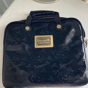 Betsey Johnson Black Patent Embossed Tote Bag